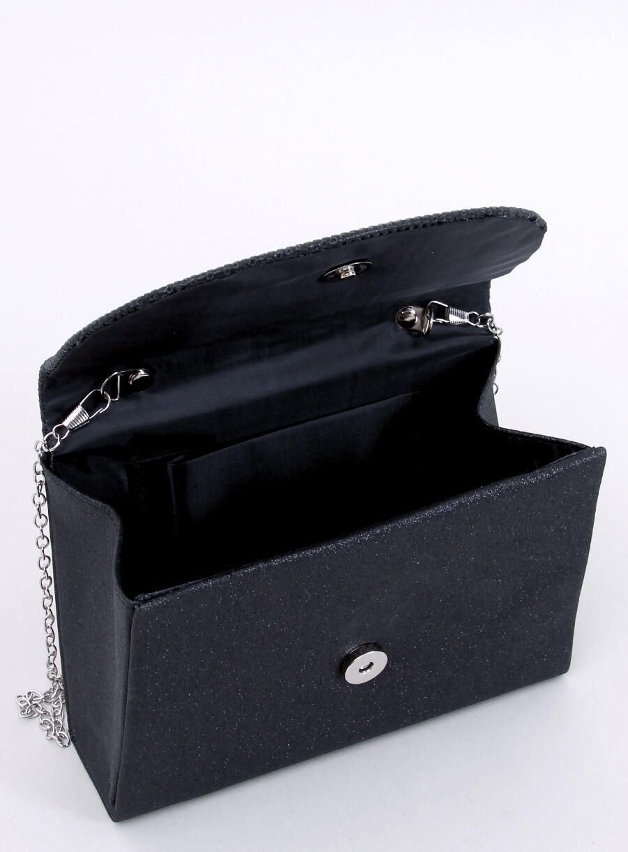 Lesklá formální kabelka černá