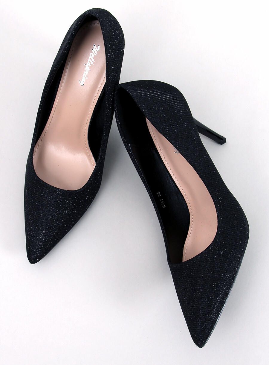 Černé třpytivé lodičky