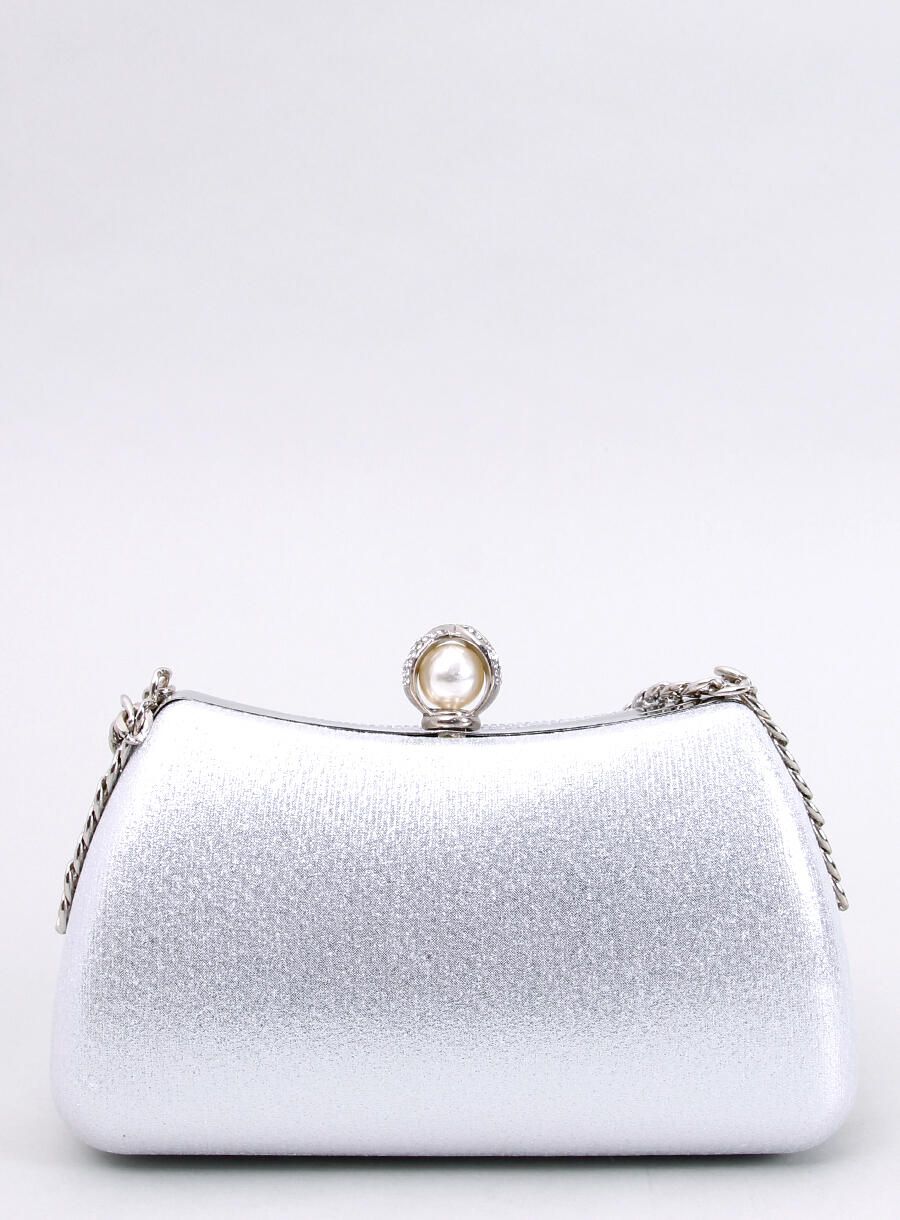 Společenská clutch kabelka stříbrná