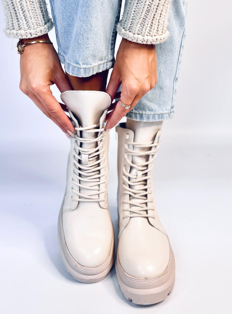 Boty na platformě INES béžová