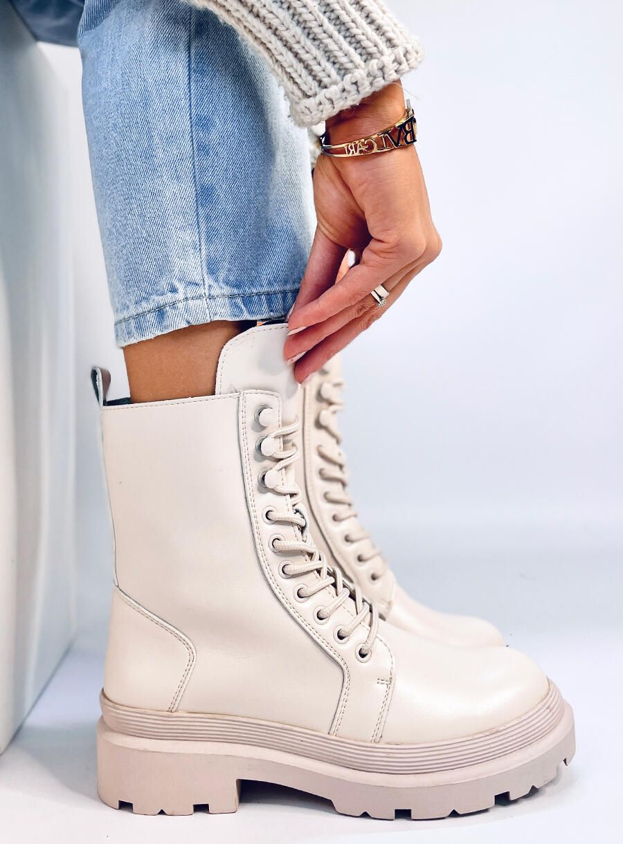 Boty na platformě INES béžová