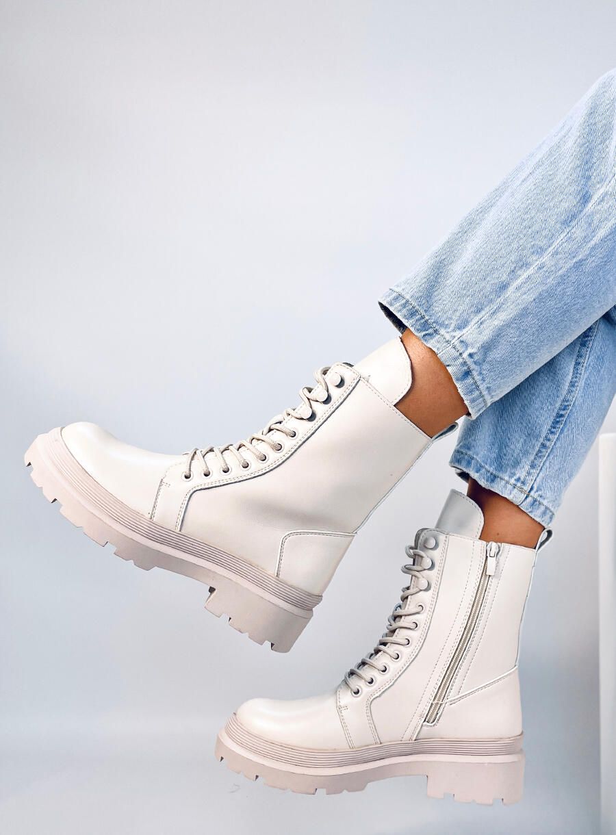 Boty na platformě INES béžová