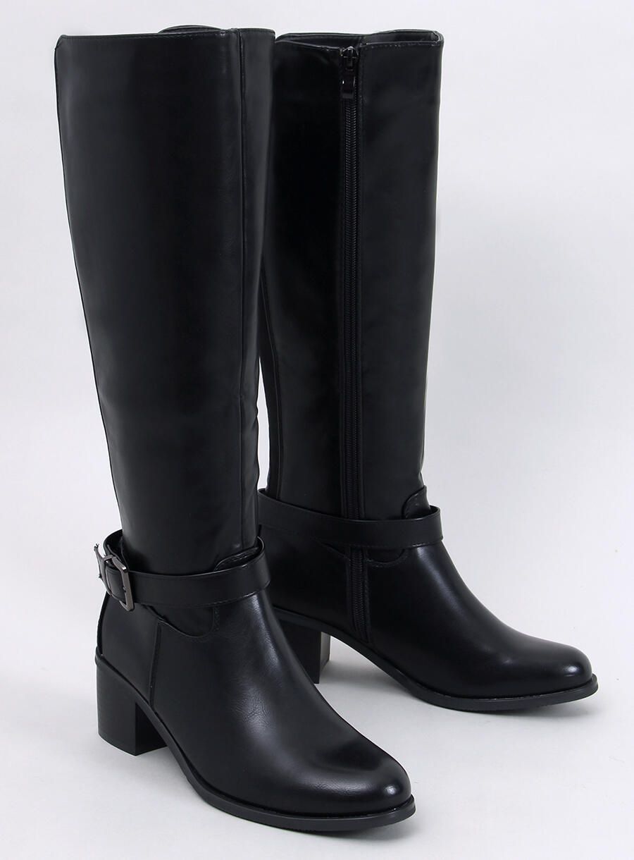 Černé kozačky s elastickou manžetou