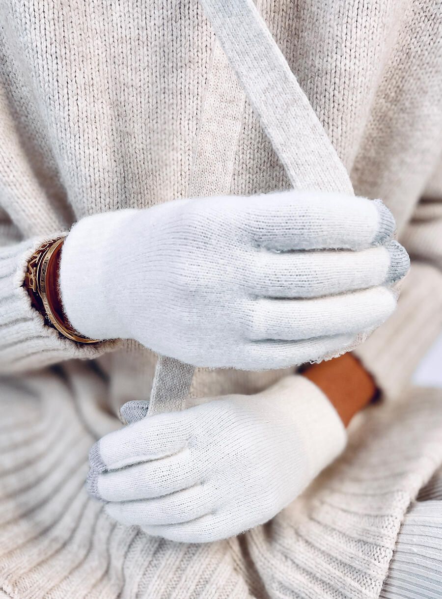 Dámské basic rukavice ecru