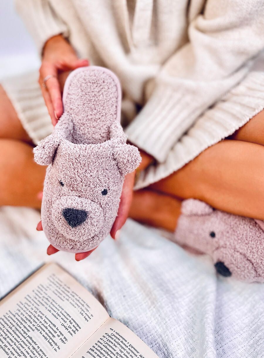 Růžové dámské papuče TEDDY BEAR