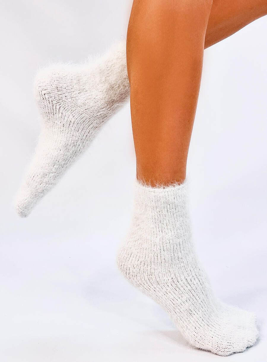 Dámské hřejivé ponožky béžová/bílá/růžová