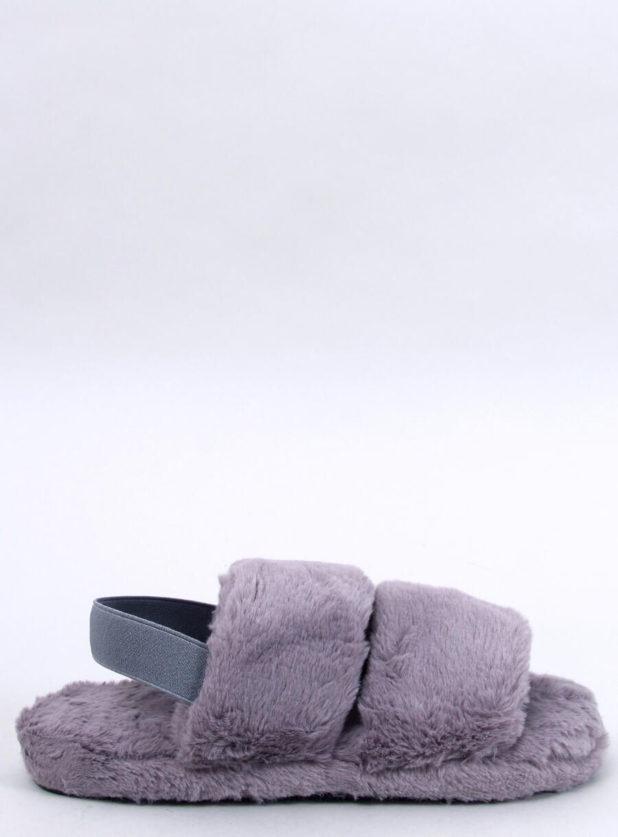 Šedé pantofle s gumkou