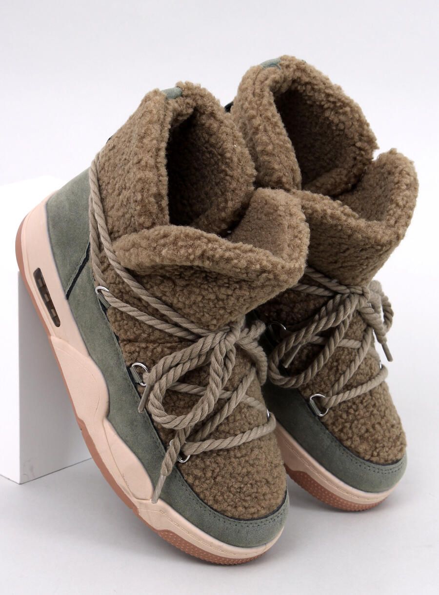 Sněhule ve stylu sneakers khaki