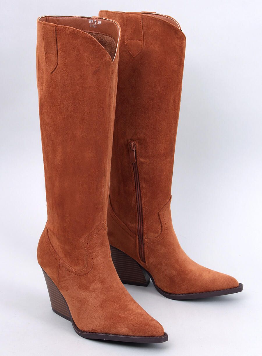 Kozačky v kovbojském stylu camel hnědé