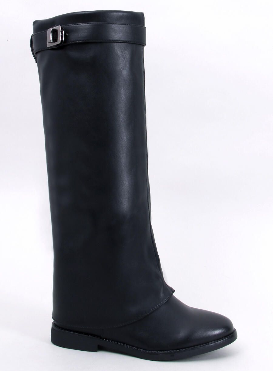 Černé kozačky s dvojitým svrškem