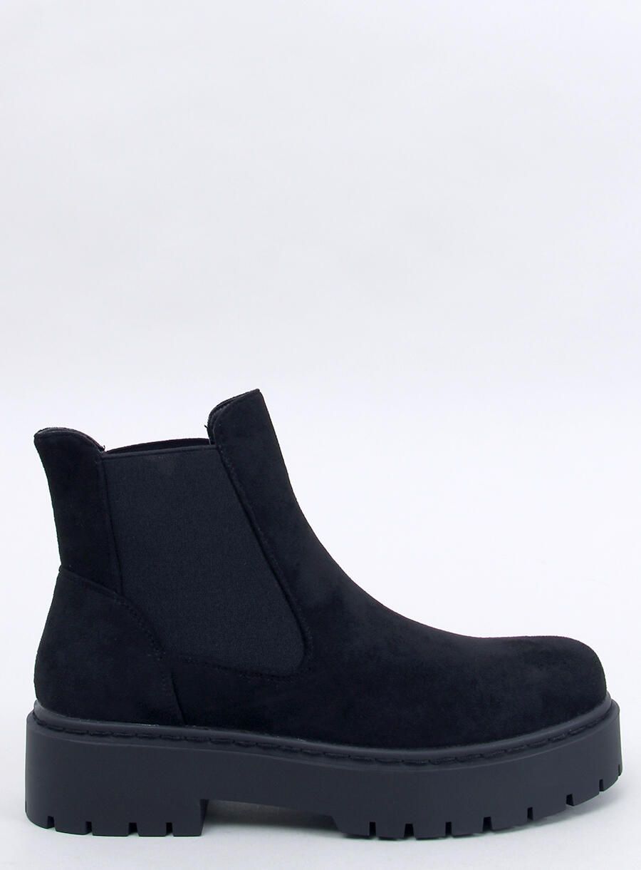 Dámské semišové chelsea boty černé