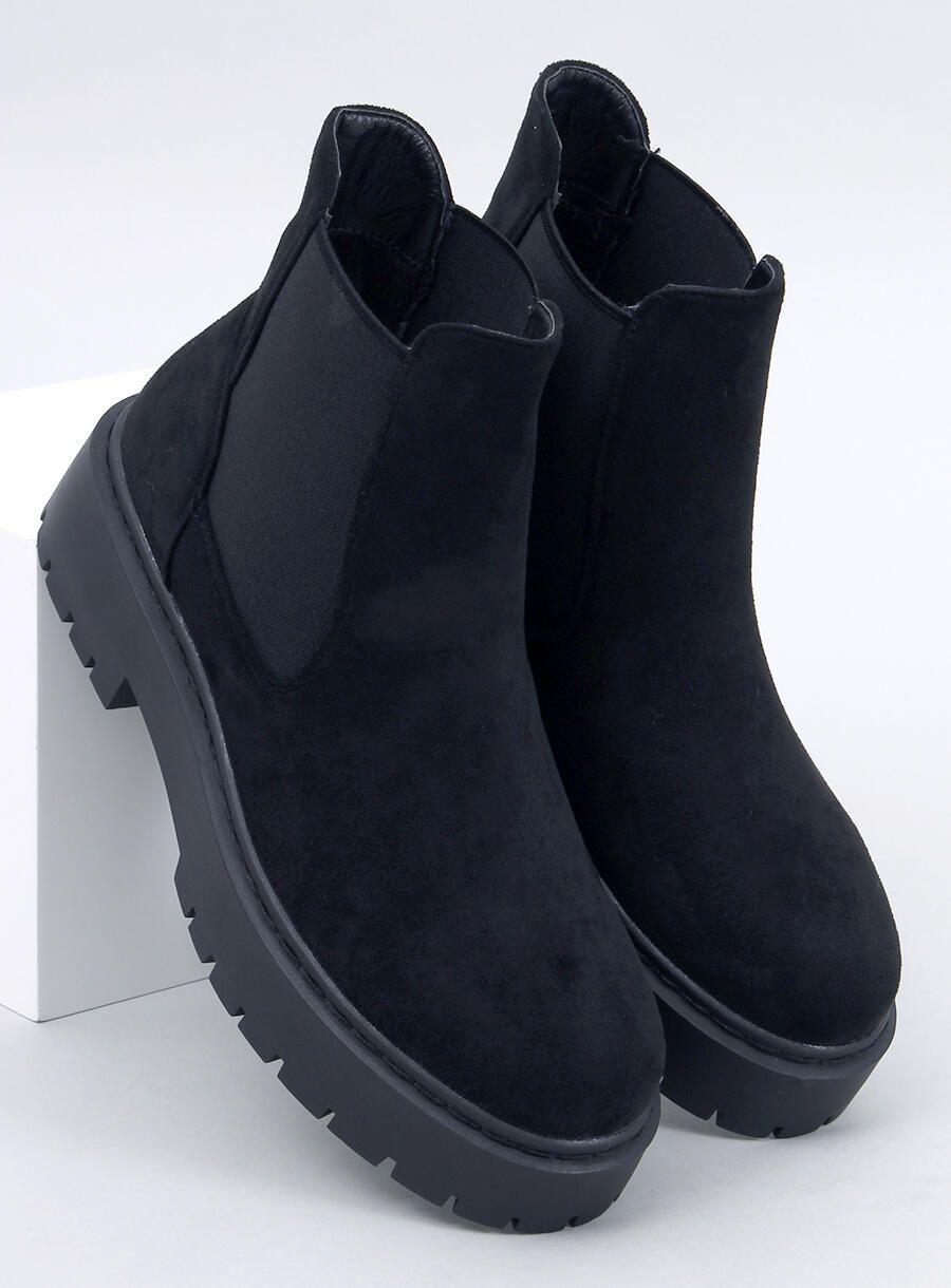 Dámské semišové chelsea boty černé