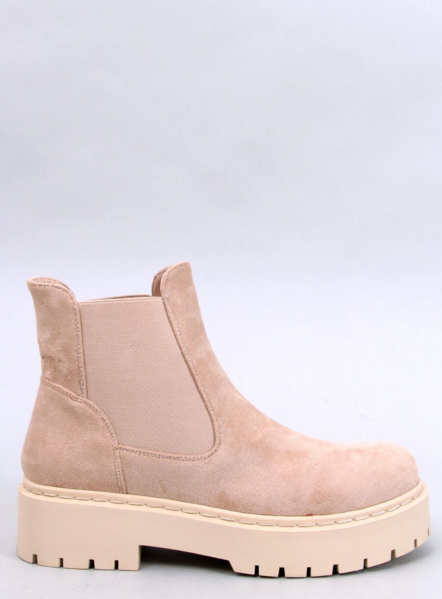 Dámské semišové chelsea boty béžové
