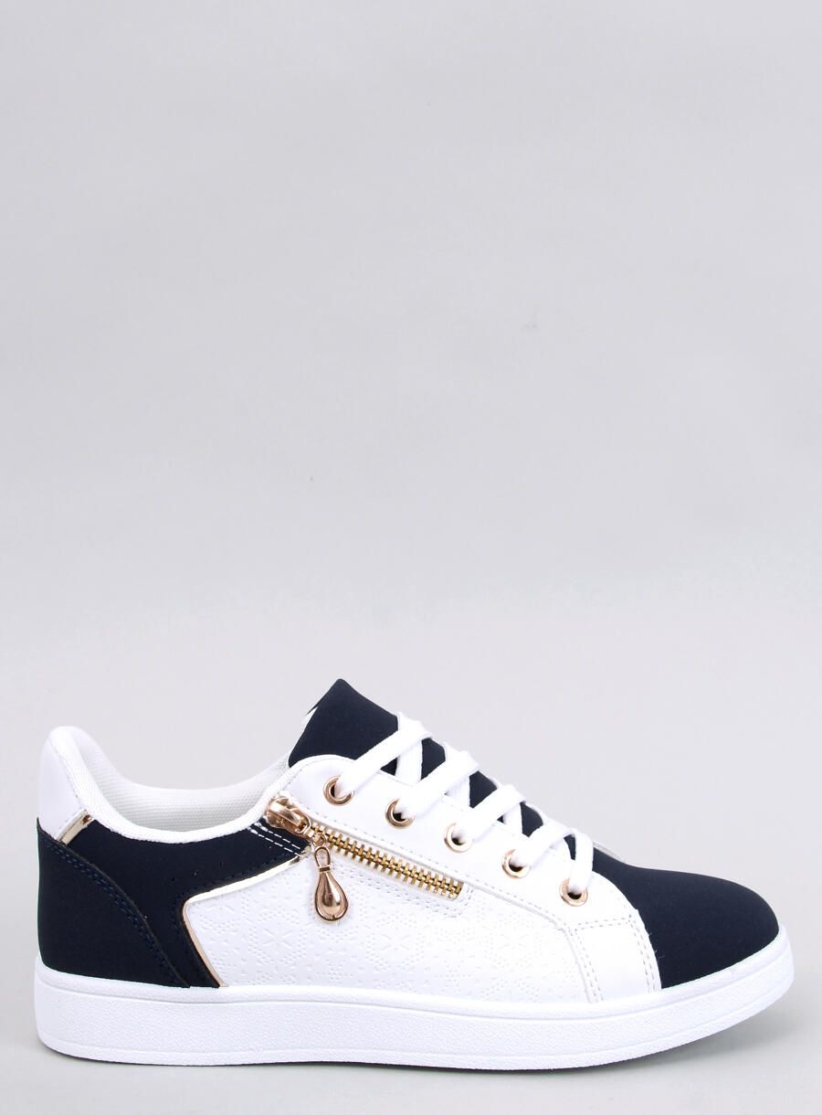 Dámské tenisky se zipem bílá/námořnická modrá