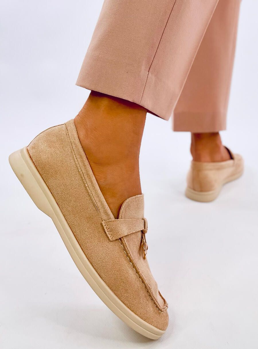 Měkké semišové mokasiny béžové