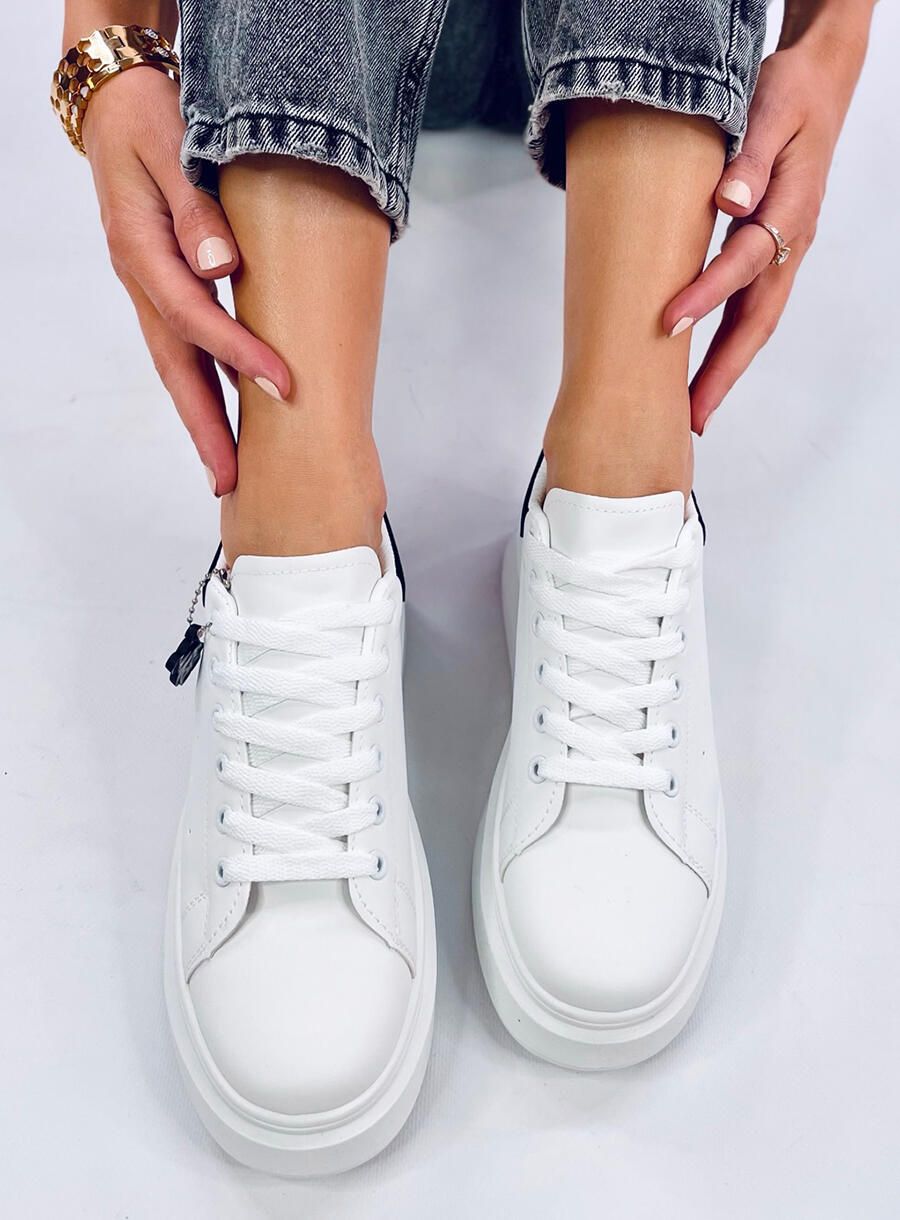 Tenisky na vysoké platformě bílá/černá