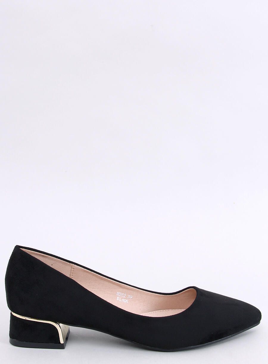 Semišové lodičky na nízkém podpatku černé