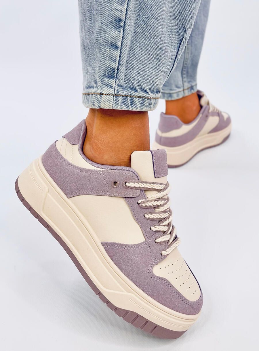 Dámské dvoubarevné tenisky lila/bílá