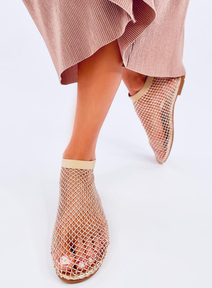 Dámské síťované sandály zlaté