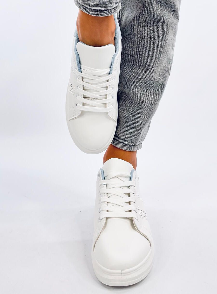 Tenisky na skrytém podpatku bílá/světle modrá