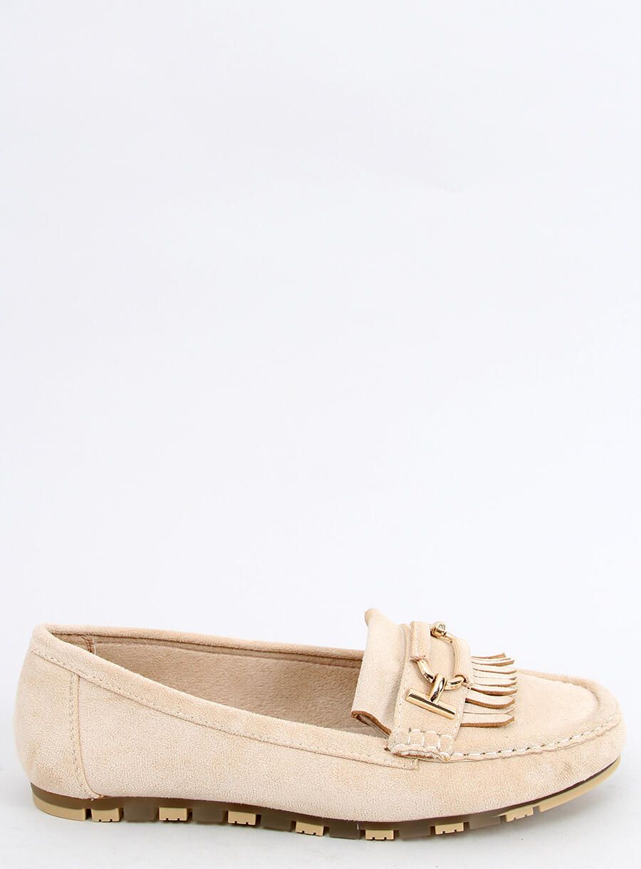 Světle béžové semišové mokasíny