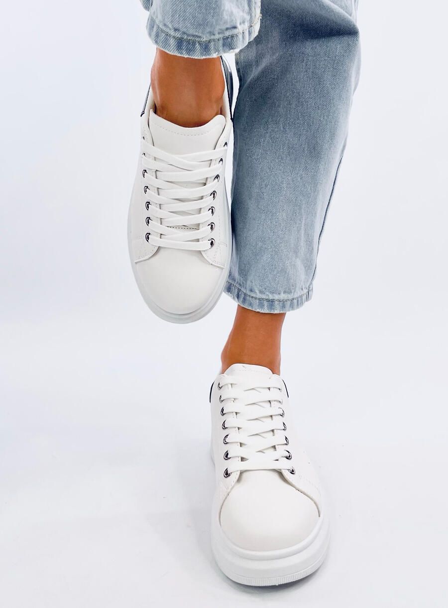 Tenisky se stříbrným detailem bílá/černá