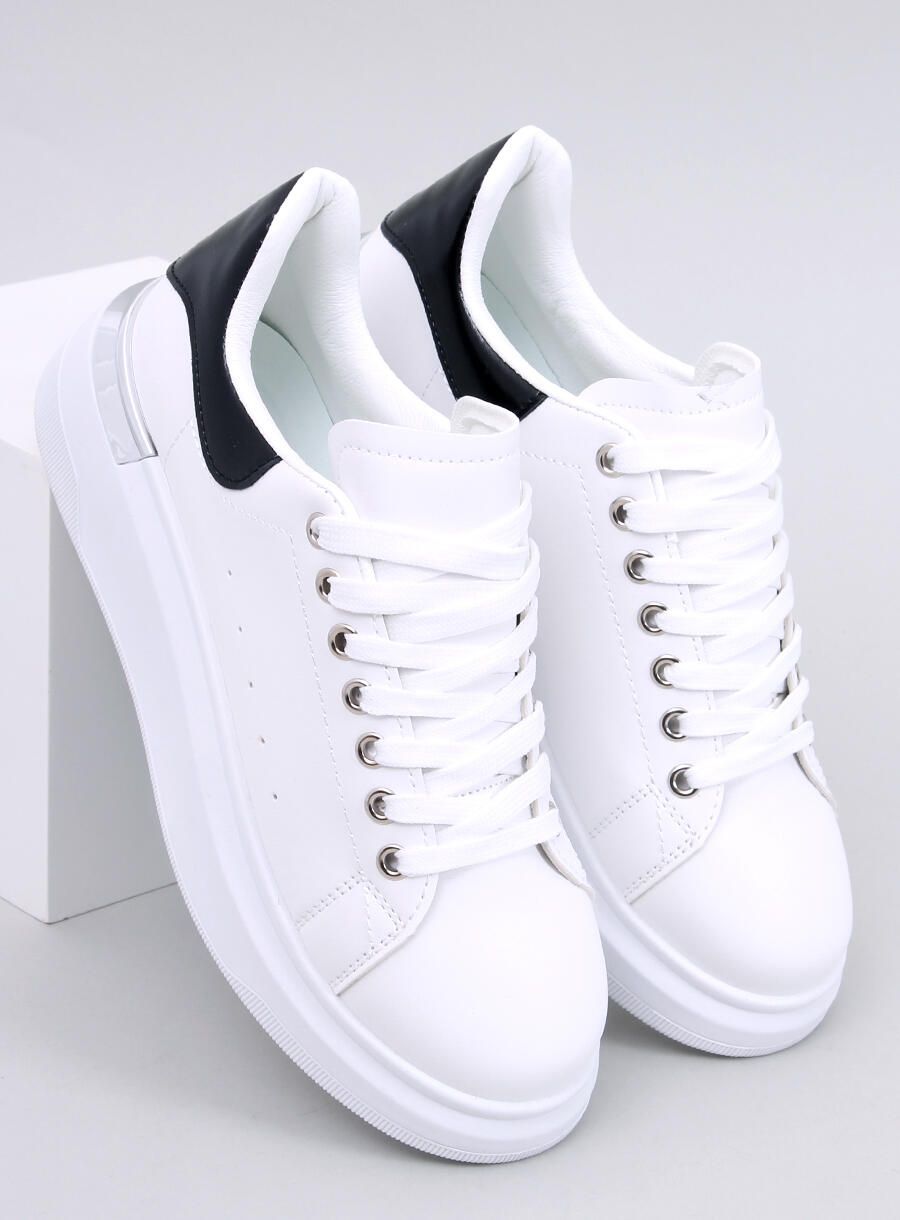 Tenisky se stříbrným detailem bílá/černá