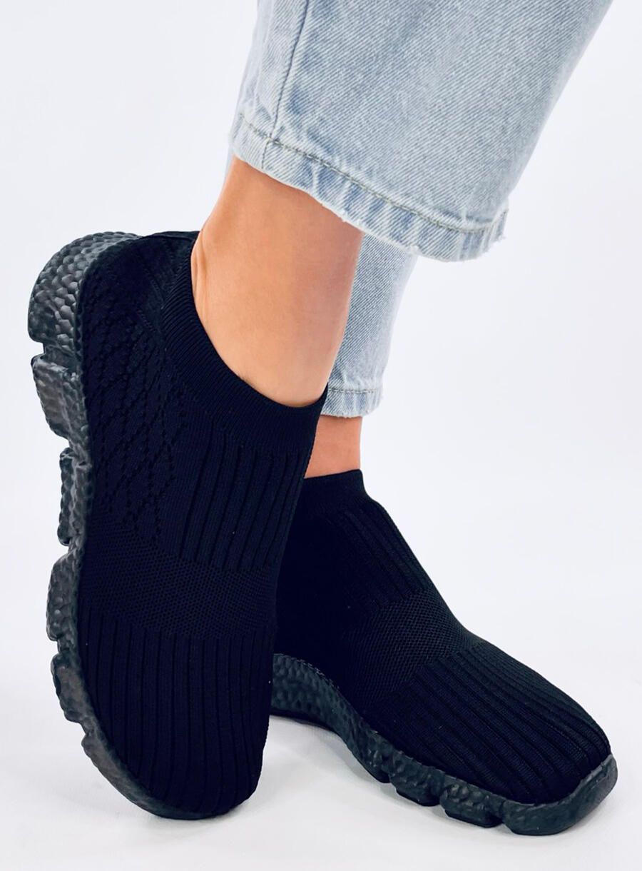 Dámské látkové slip-on tenisky černé
