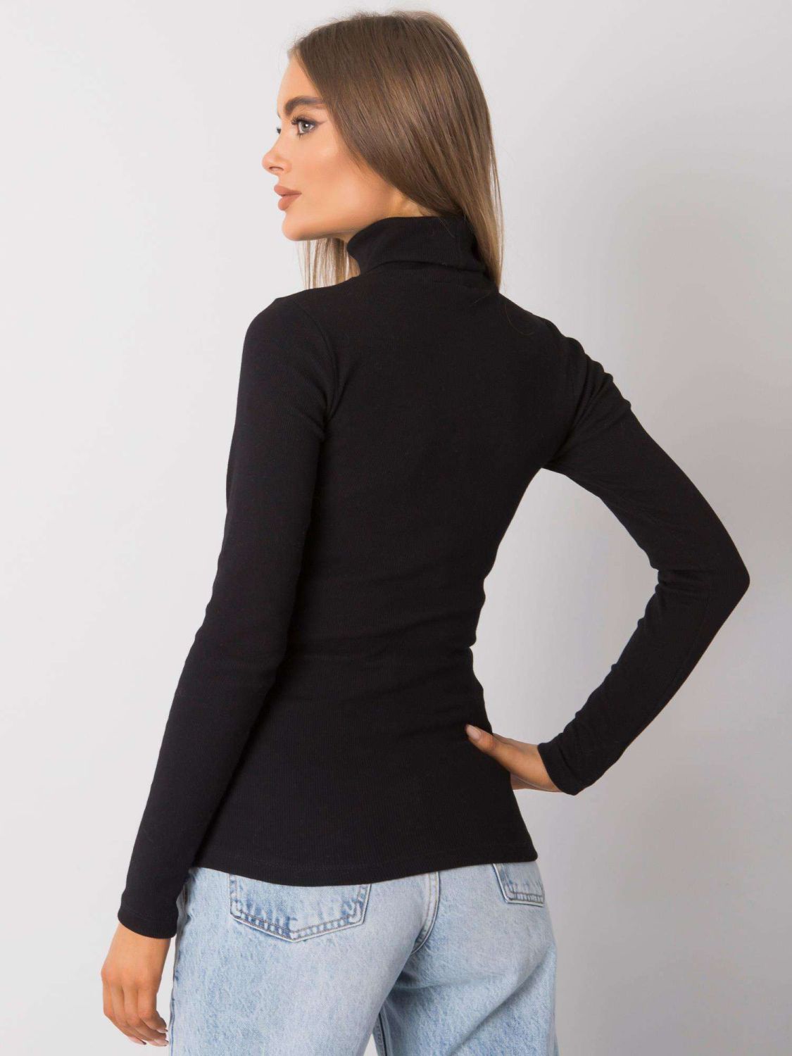 Černý pruhovaný dámský rolák