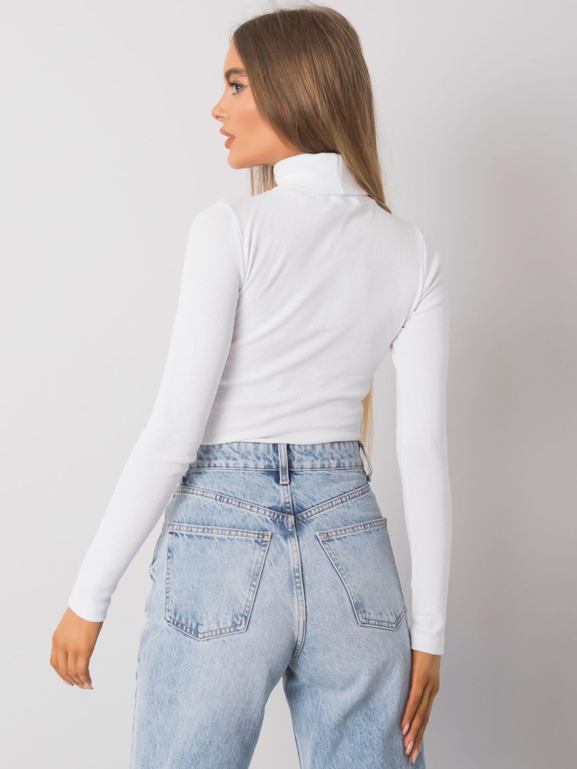 Bílý pruhovaný dámský rolák