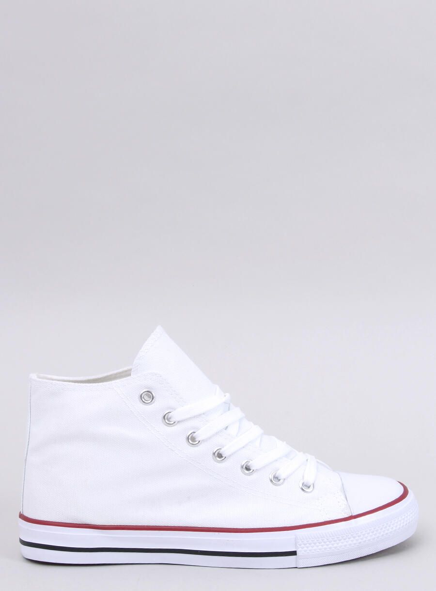 Kotníkové plátěné tenisky bílé