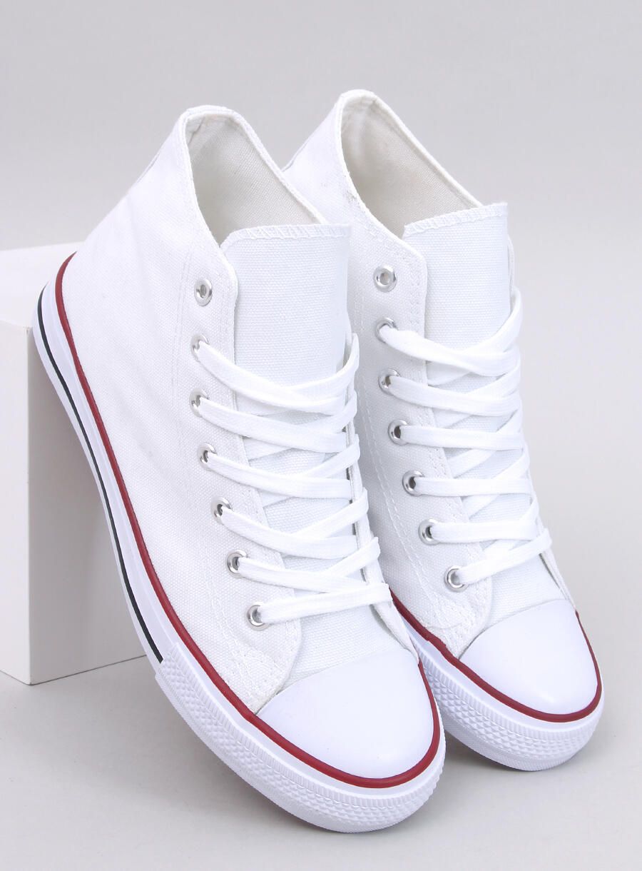 Kotníkové plátěné tenisky bílé