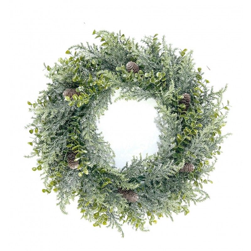 Vánoční věnec na dveře, naturální zelená, 38 cm