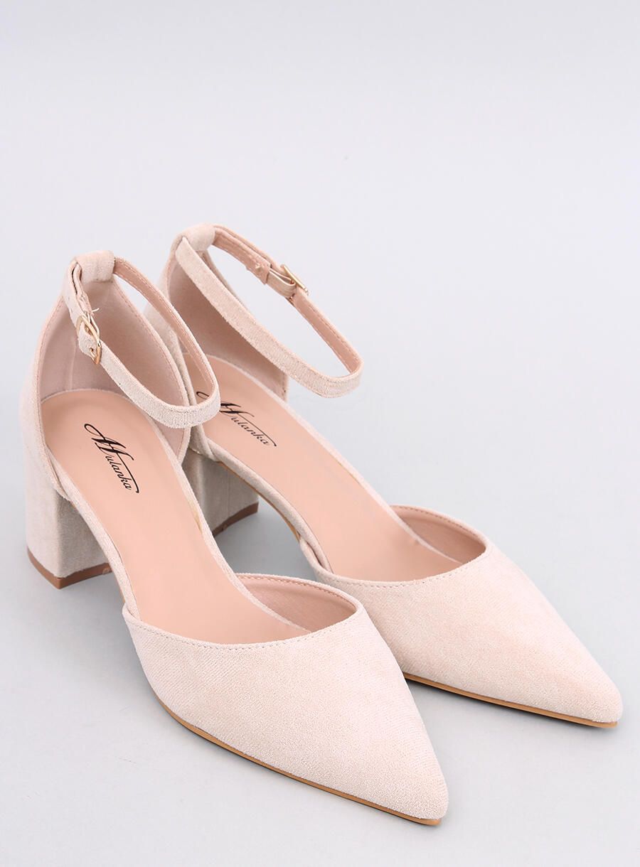 Elegantní nízké semišové lodičky béžové