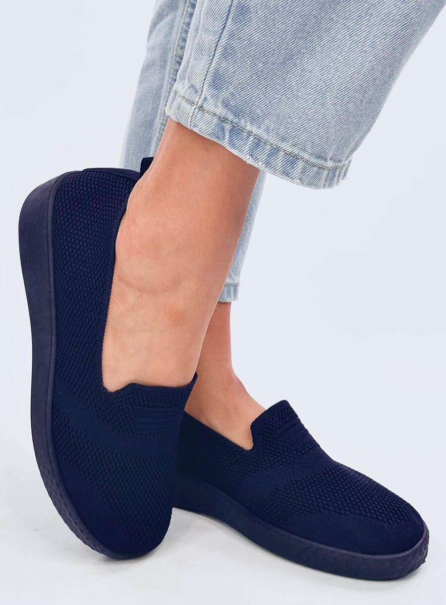 Vyvýšené slip-on tenisky tmavě modré