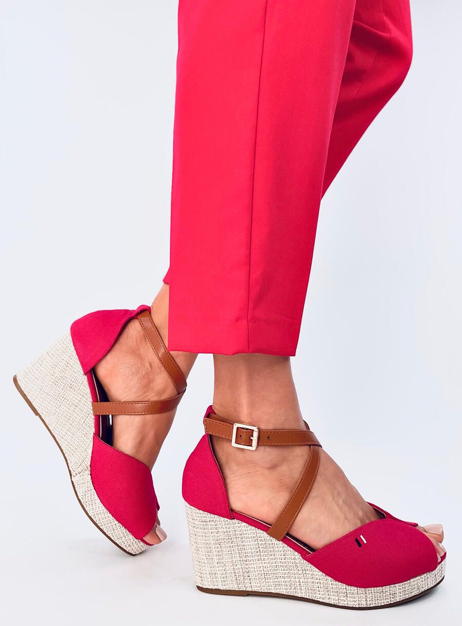 Červené sandály open toe