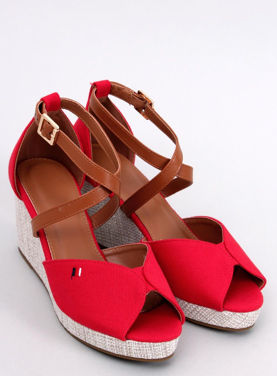 Červené sandály open toe