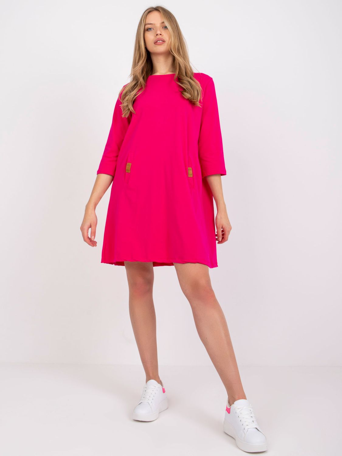 Oversize růžové šaty