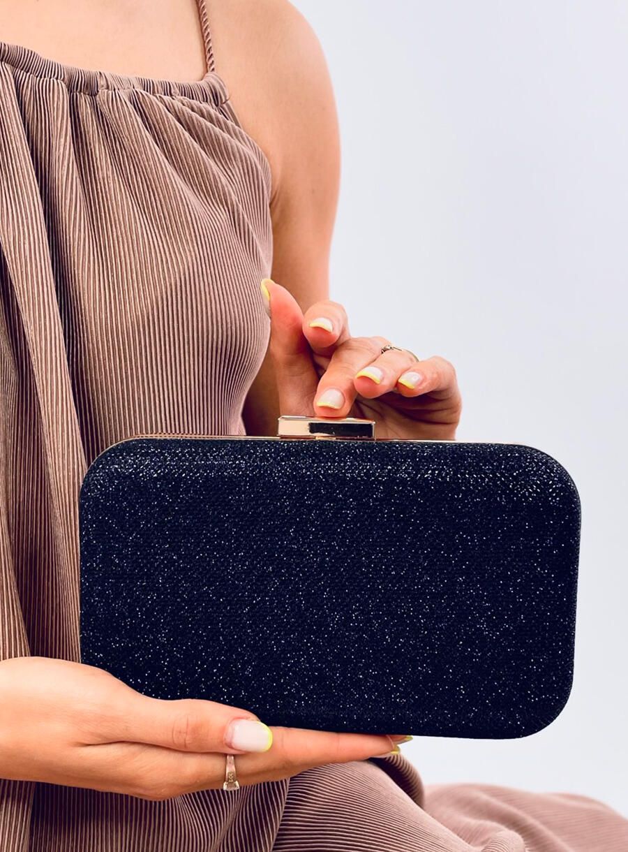 Lesklá dámská kabelka tmavě modrá