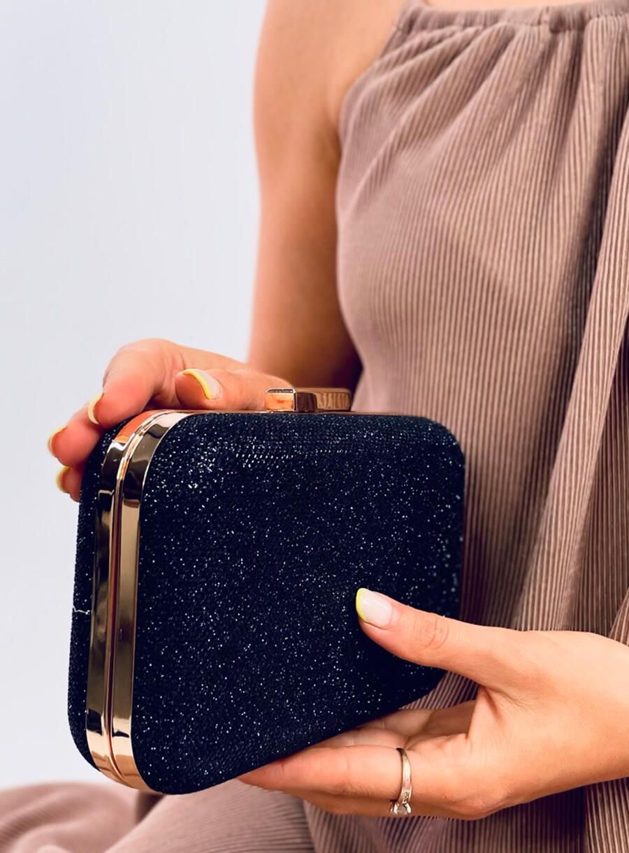 Lesklá dámská kabelka tmavě modrá