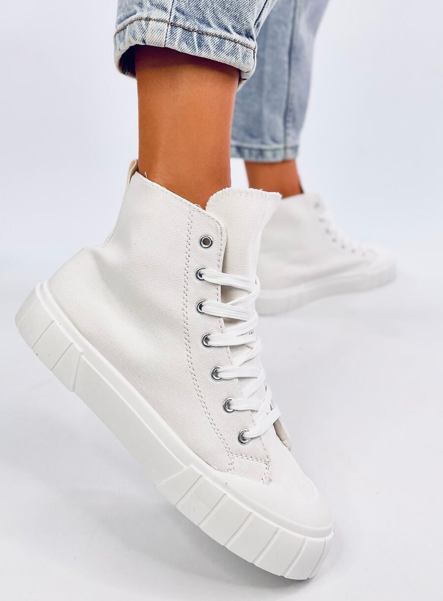 Plátěné kotníkové tenisky bílé
