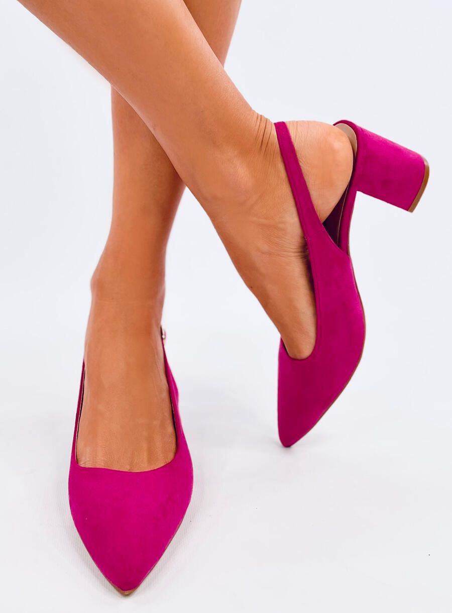 Nízké lodičky s otevřenou patou fuchsiové