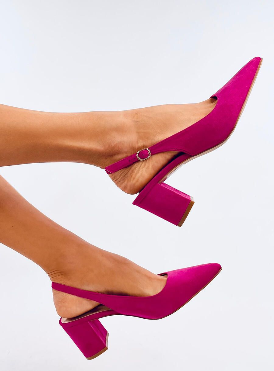 Nízké lodičky s otevřenou patou fuchsiové