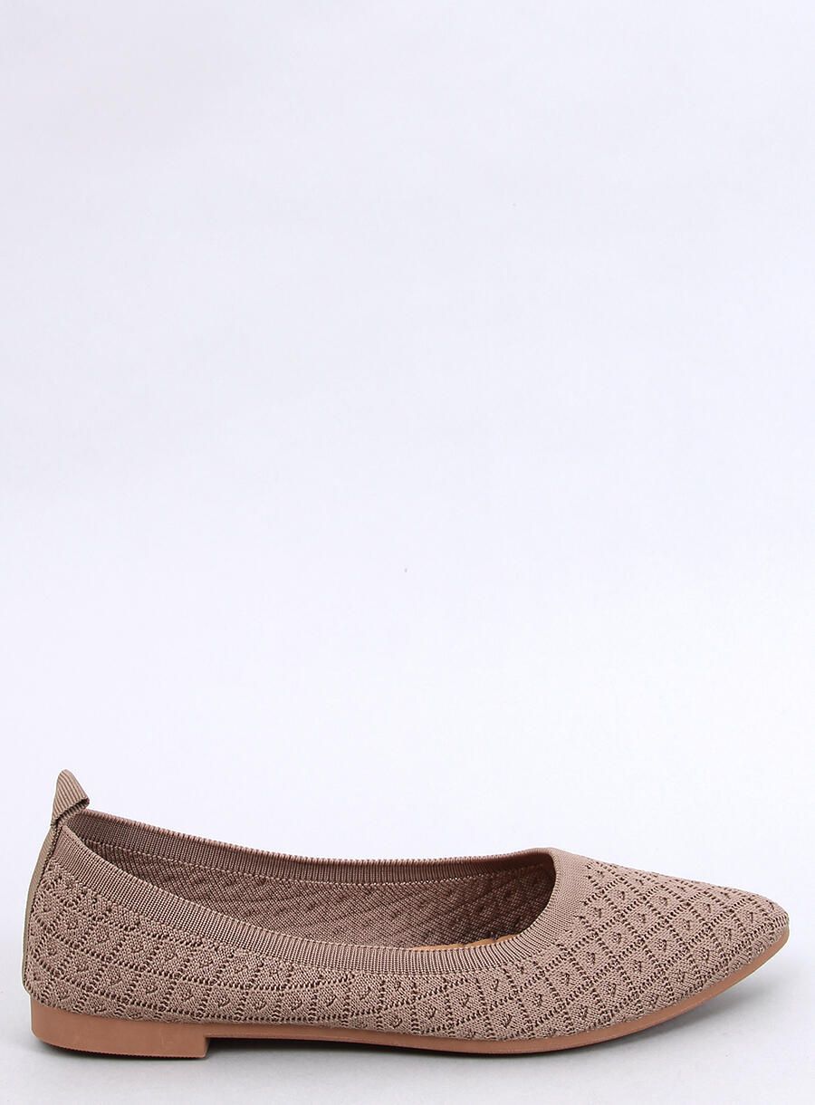 Dámské látkové baleríny hnědé