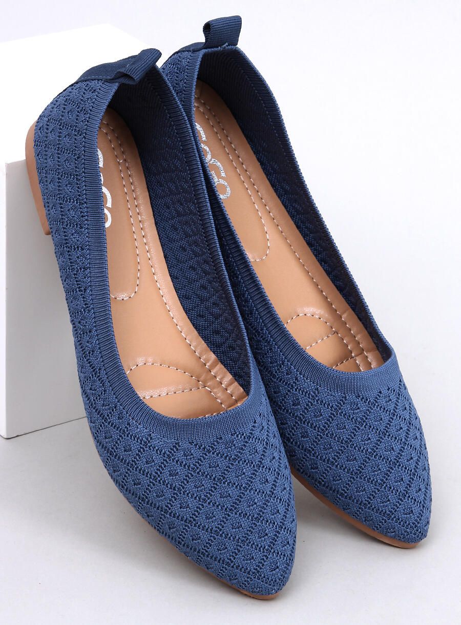 Dámské látkové baleríny modré