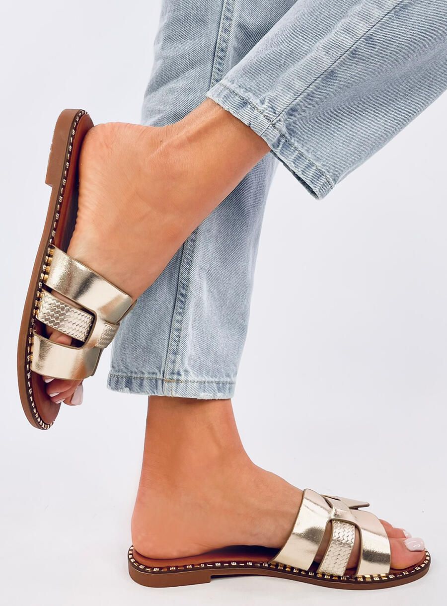 Zlaté elegantní pantofle