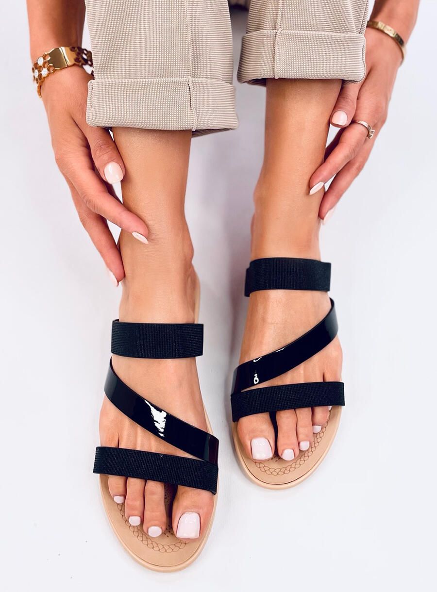 Černé letní dámské pantofle