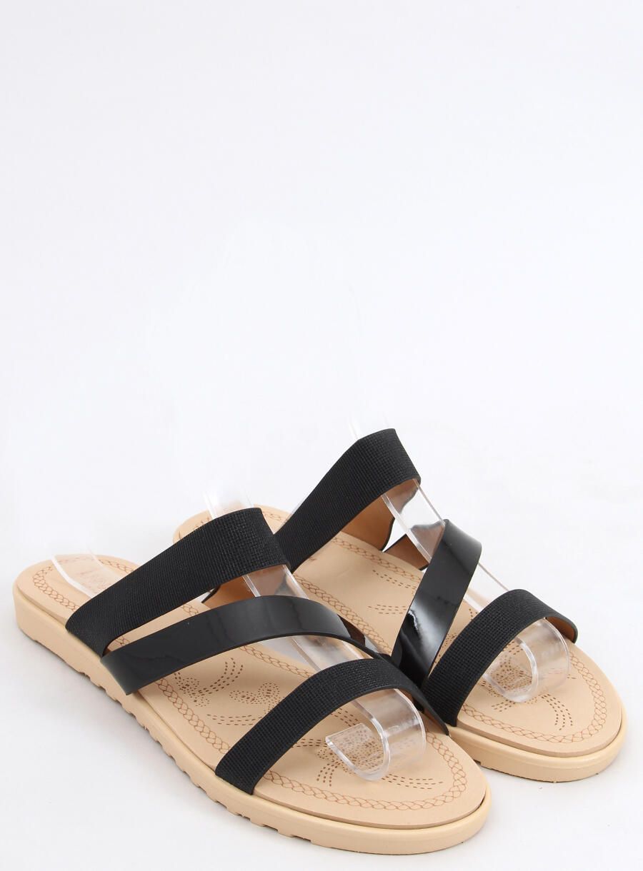 Černé letní dámské pantofle