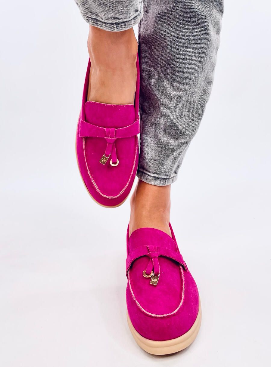 Fuchsiové semišové mokasíny Olivia