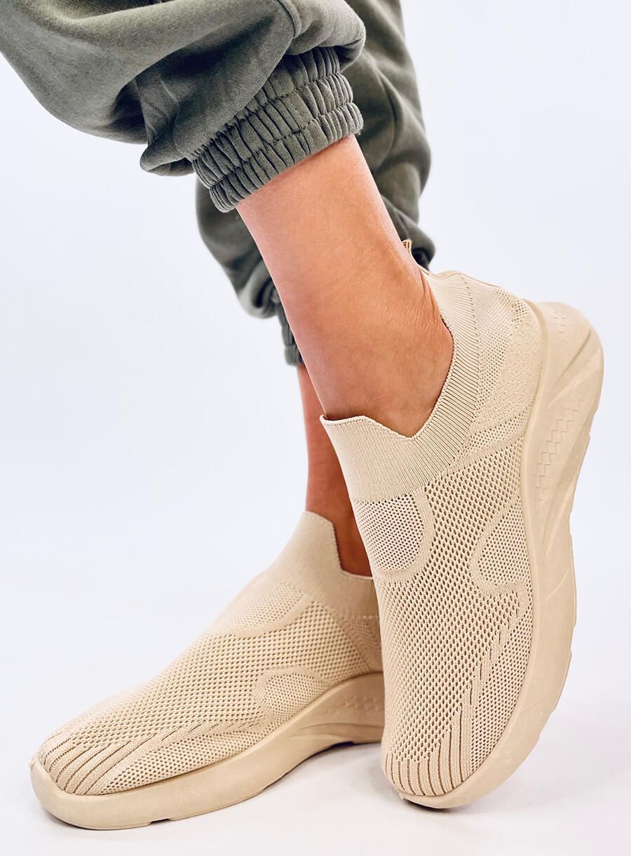 Tenisky typu slip-on béžové